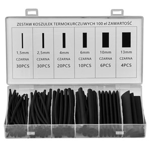 KOSZULKI TERMOKURCZLIWE CZARNE 100 SZT