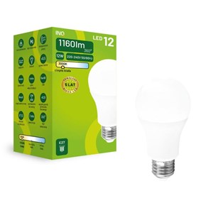 LED E27 12 A60 KULA  CIEPŁA 1160lm 830